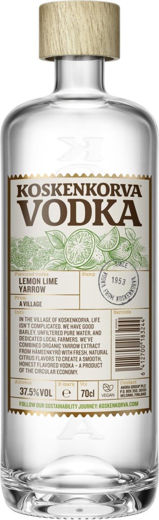 Koskenkorva Lemon Lime Yarrow Vodka 70cl 1 x 70 cl