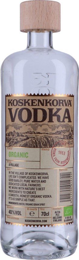 Koskenkorva Pure Organic Vodka 70cl 1 x 70 cl
