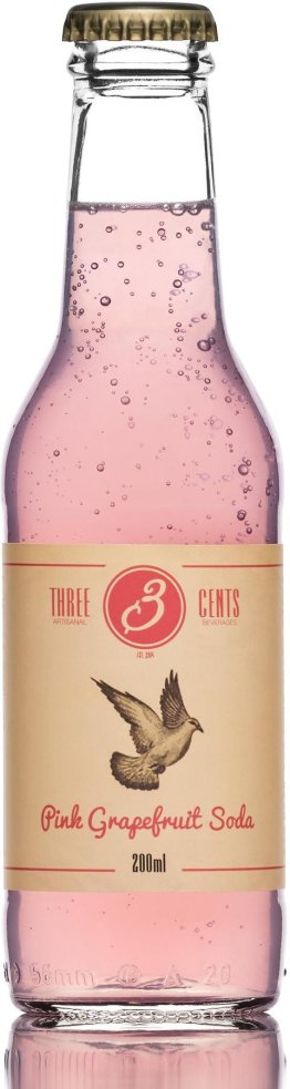 Three Cents Pink Grapefruit Soda 20cl EW 24 x 0.20l Kt.
