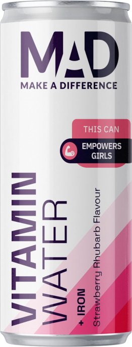 * Mad Vitamin Wasser & Eisen Strawberry & Rhub 33 cl DS 24 x 0.33l Kt.