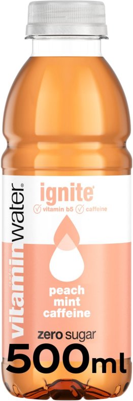 Vitaminwater Zero Ignite Peach, Mint & Koffein 12 x 0.50l Kt.
