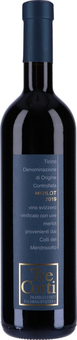 * Tre Corti Merlot Ticino DOC 2022 75cl 6 x 75 cl. Kt